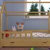 Łóżko domek dla dziecka z szufladą i materacem